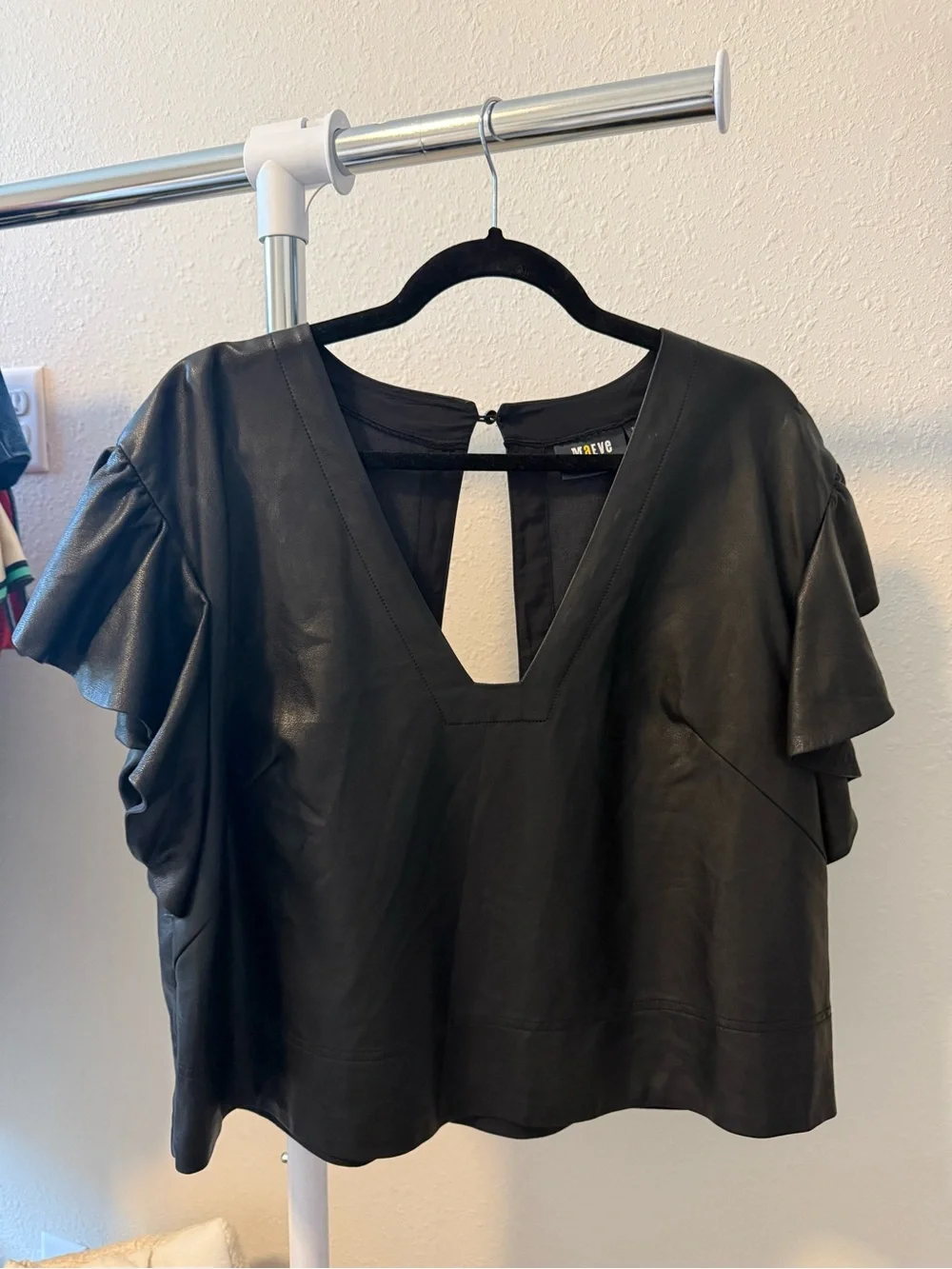 MAEVE ANTHRO leather blouse